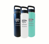 Kansas State Wildcats Custom College Etched 32 oz Stainless Steel Water Bottle Tumbler "Personalized with Name"