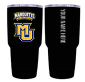 Collegiate Custom Personalized Marquette Golden Eagles, 24 oz Insulated Stainless Steel Tumbler with Engraved Name (Black)