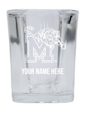 Personalized Customizable Memphis Tigers Etched Stemless Shot Glass 2 oz With Custom Name