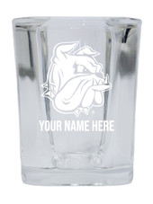 Personalized Customizable Minnesota Duluth Bulldogs Etched Stemless Shot Glass 2 oz With Custom Name
