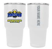 Collegiate Custom Personalized Morehead State University, 24 oz Insulated Stainless Steel Tumbler with Engraved Name (White)