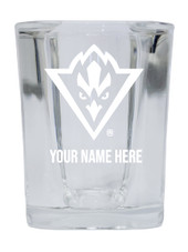 Personalized North Carolina Wilmington Seahawks Etched Square Shot Glass 2 oz With Custom Name