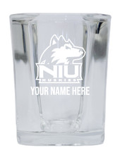 Personalized Customizable Northern Illinois Huskies Etched Stemless Shot Glass 2 oz With Custom Name