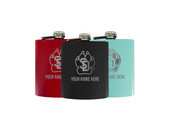 Personalized Customizable South Dakota Coyotes Matte Finish Stainless Steel 7 oz Flask Personalized with Custom Text Choice of Color