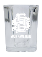 Personalized Customizable South Dakota State Jackrabbits Etched Stemless Shot Glass 2 oz With Custom Name