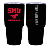 Collegiate Custom Personalized Southern Methodist University, 24 oz Insulated Stainless Steel Tumbler with Engraved Name (Black)