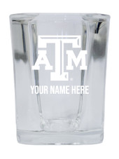 Personalized Customizable Texas A&M Aggies Etched Stemless Shot Glass 2 oz With Custom Name