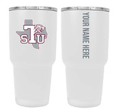 Collegiate Custom Personalized Texas Southern University, 24 oz Insulated Stainless Steel Tumbler with Engraved Name (White)