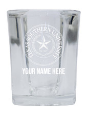 Personalized Texas Southern University Etched Square Shot Glass 2 oz With Custom Name