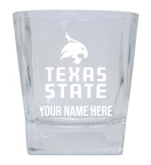 Texas State Bobcats Custom College Etched Alumni 8oz Glass Tumbler 2 Pack