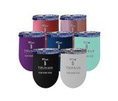 Collegiate Custom Personalized Truman State University 12 oz Etched Insulated Wine Stainless Steel Tumbler with Engraved Name