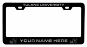 Collegiate Custom Tulane University Green Wave Metal License Plate Frame with Engraved Name