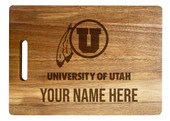 Utah Utes Custom Engraved Wooden Cutting Board 10" x 14" Acacia Wood