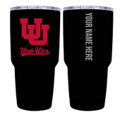 Collegiate Custom Personalized Utah Utes, 24 oz Insulated Stainless Steel Tumbler with Engraved Name (Black)