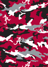 University of Alabama Crimson Tide Camouflage Fleece Fabric Remnants