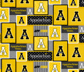 Appalachian State Mountaineers College Patch Fleece Fabric Remnants