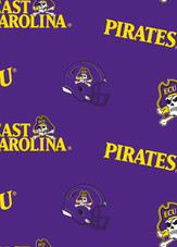 East Carolina University ECU Pirates All Over Fleece Fabric Remnants