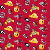 University of Georgia Bulldogs Emoji Fleece Fabric Remnants