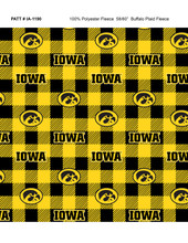 University of Iowa Hawkeyes Buffalo Plaid Fleece Fabric Remnants