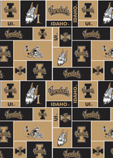 University of Idaho Vandals Geometric Fleece Fabric Remnants