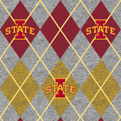 Iowa State University ISU Cyclones Heather Argyle Fleece Fabric Remnants