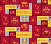 Iowa State University ISU Cyclones College Patch Fleece Fabric Remnants