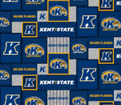 Kent State University Golden Flashes College Patch Fleece Fabric Remnants