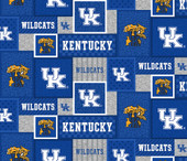 University of Kentucky Wildcats College Patch Fleece Fabric Remnants