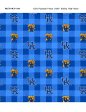 University of Kentucky Wildcats Buffalo Plaid Fleece Fabric Remnants