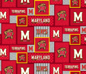 University of Maryland Terrapins College Patch Fleece Fabric Remnants