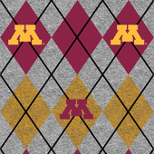 University of Minnesota Golden Gophers Heather Argyle Fleece Fabric Remnants