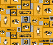 University of Missouri Tigers College Patch Fleece Fabric Remnants