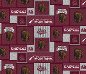 University of Montana Grizzlies College Patch Fleece Fabric Remnants