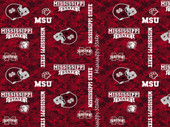 Mississippi State University Bulldogs Digi Camo Fleece Fabric Remnants