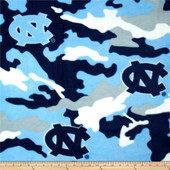 University of North Carolina UNC Tar Heels Camouflage Fleece Fabric Remnants