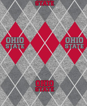 Ohio State University Buckeyes Heather Argyle Fleece Fabric Remnants