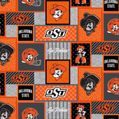 Oklahoma State University OSU Cowboys College Patch Fleece Fabric Remnants