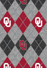 University of Oklahoma Sooners Heather Argyle Fleece Fabric Remnants