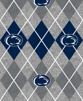 Penn State Nittany Lions Heather Argyle Fleece Fabric Remnants