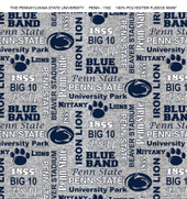 Penn State Nittany Lions Heather Verbiage Fleece Fabric Remnants
