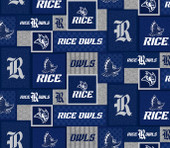 Rice University Owls College Patch Fleece Fabric Remnants