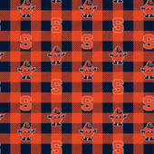 Syracuse University Orange Buffalo Plaid Fleece Fabric Remnants