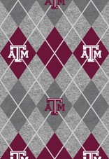 Texas A&M Aggies Heather Argyle Fleece Fabric Remnants