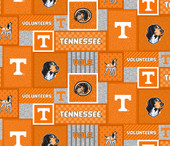 University of Tennessee Volunteers College Patch Fleece Fabric Remnants