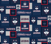 University of Connecticut Huskies College Patch Fleece Fabric Remnants