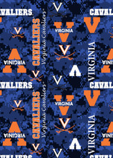 University of Virginia Cavaliers Digi Camo Fleece Fabric Remnants