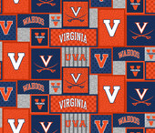 University of Virginia Cavaliers College Patch Fleece Fabric Remnants