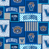 Villanova University Wildcats College Patch Fleece Fabric Remnants