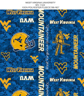 West Virginia University WVU Mountaineers Digi Camo Fleece Fabric Remnants