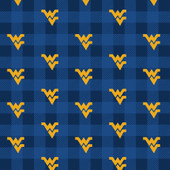 West Virginia University WVU Mountaineers Buffalo Plaid Fleece Fabric Remnants